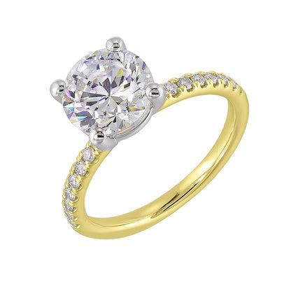 White & Yellow 14K 0.21ct Diamond Engagement Ring