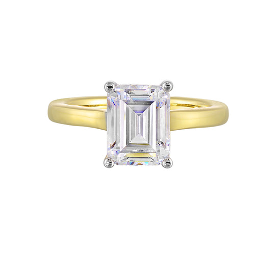 White & Yellow 14K 0.07ct Diamond Engagement Ring