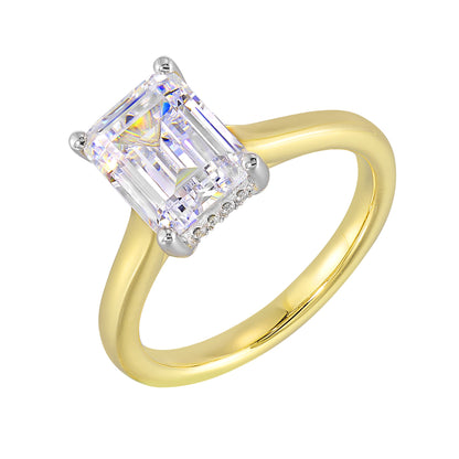 White & Yellow 14K 0.07ct Diamond Engagement Ring