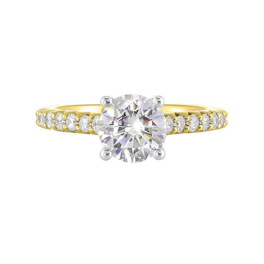 White & Yellow 14K Gold 0.48ct Diamond Engagement Ring