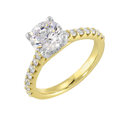 White & Yellow 14K Gold 0.48ct Diamond Engagement Ring