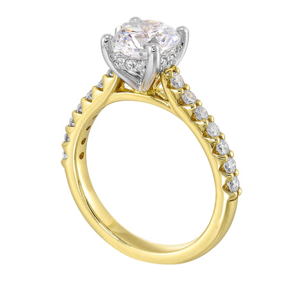 White & Yellow 14K Gold 0.48ct Diamond Engagement Ring