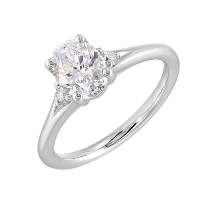White 14K Gold 0.1ct Diamond Engagement Ring