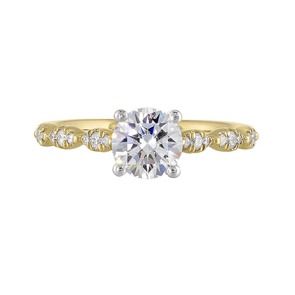 White & Yellow 14K Gold 0.16ct Diamond Engagement Ring