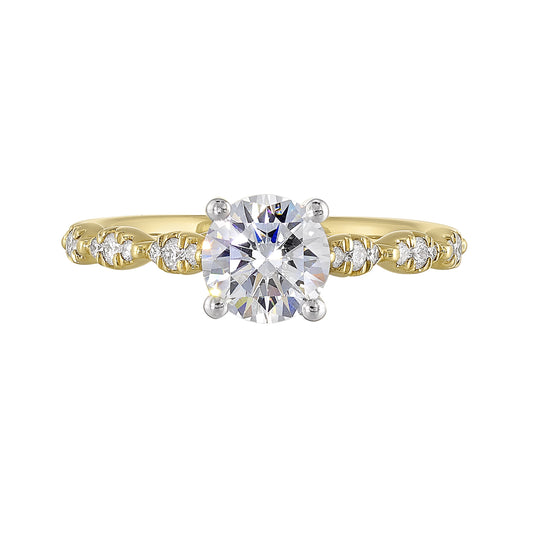 White & Yellow 14K Gold 0.16ct Diamond Engagement Ring