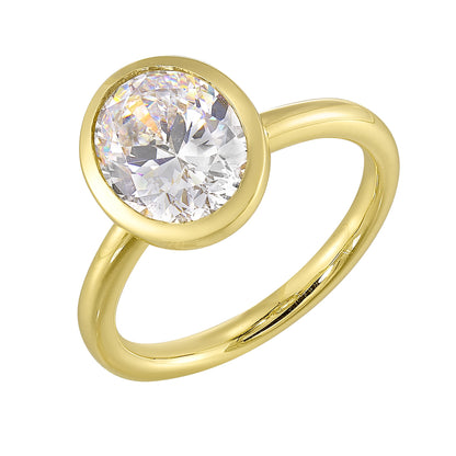 14Kt Yellow Semi Mount For 2 1/2Ct Oval Center