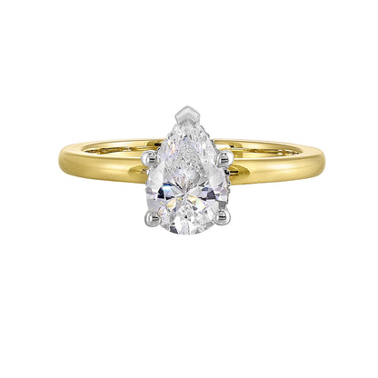 White & Yellow 14K Gold 0.05ct Diamond Engagement Ring