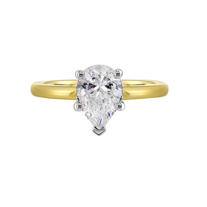 White & Yellow 14K Gold 0.05ct Diamond Engagement Ring