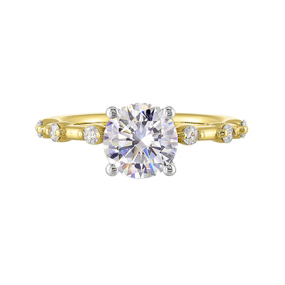 White & Yellow 14K Gold 0.25ct Diamond Engagement Ring