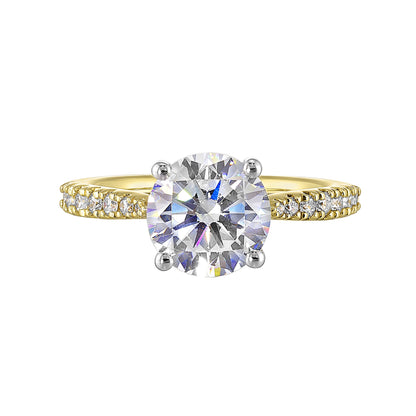 White & Yellow 14K Gold 0.24ct Diamond Engagement Ring