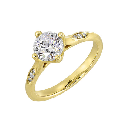 Yellow 14K Gold 0.04ct Diamond Engagement Ring