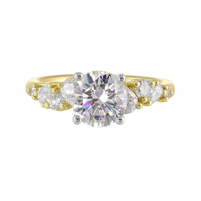 White & Yellow 14K Gold 0.58ct Diamond Engagement Ring