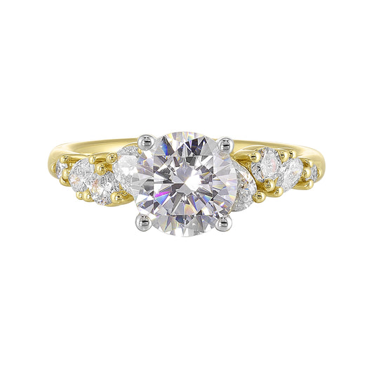 White & Yellow 14K Gold 0.58ct Diamond Engagement Ring