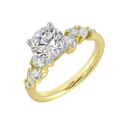 White & Yellow 14K Gold 0.58ct Diamond Engagement Ring