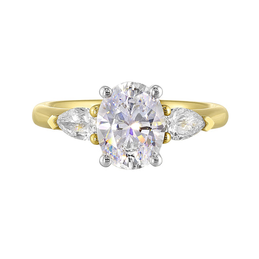 White & Yellow 14K Gold 0.48ct Diamond Engagement Ring