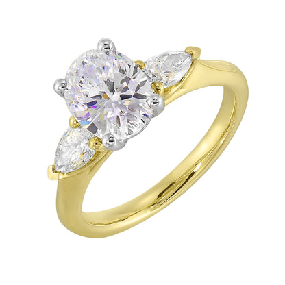 White & Yellow 14K Gold 0.48ct Diamond Engagement Ring