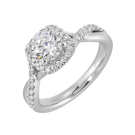 White 14K Gold 0.28ct Diamond Engagement Ring