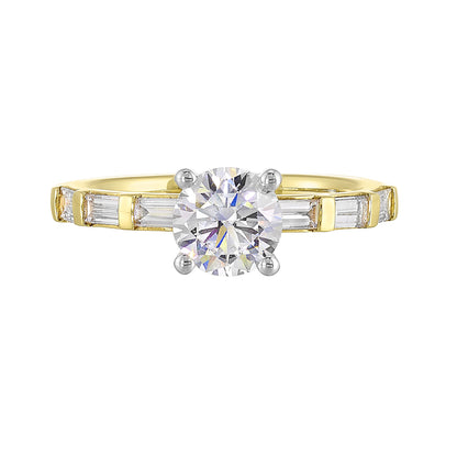 White & Yellow 14K Gold 0.52ct Diamond Engagement Ring