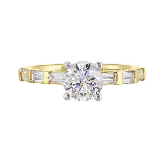 White & Yellow 14K Gold 0.52ct Diamond Engagement Ring