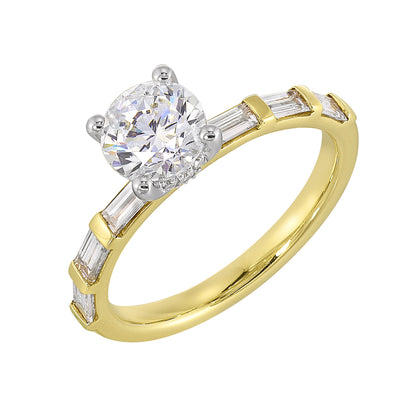 White & Yellow 14K Gold 0.52ct Diamond Engagement Ring