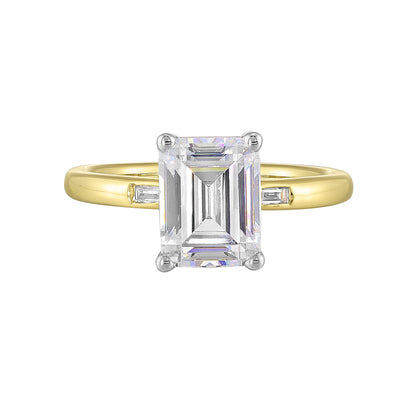 White & Yellow 14K Gold 0.07ct Diamond Engagement Ring