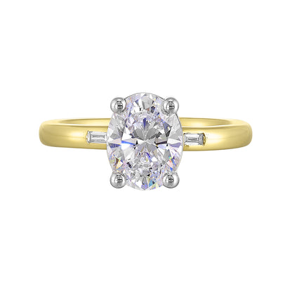 White & Yellow 14K Gold 0.04ct Diamond Engagement Ring