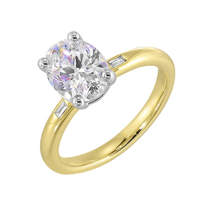 White & Yellow 14K Gold 0.04ct Diamond Engagement Ring