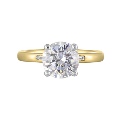 White & Yellow 14K Gold 0.07ct Diamond Engagement Ring