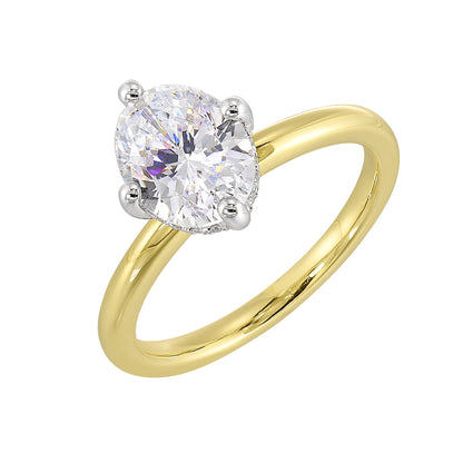 White & Yellow 14K Gold 0.06ct Diamond Engagement Ring