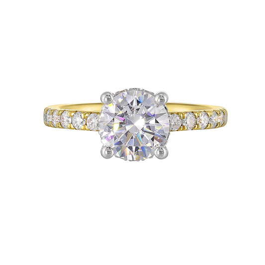 White & Yellow 14K Gold 0.41ct Diamond Engagement Ring
