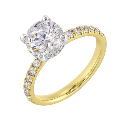 White & Yellow 14K Gold 0.41ct Diamond Engagement Ring