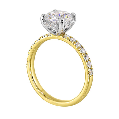 White & Yellow 14K Gold 0.41ct Diamond Engagement Ring
