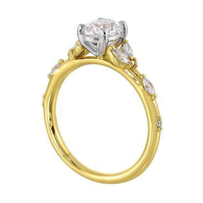 White & Yellow 14K Gold 0.3ct Diamond Engagement Ring