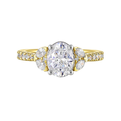 White & Yellow 14K Gold 0.5ct Diamond Engagement Ring