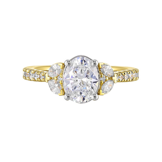 White & Yellow 14K Gold 0.5ct Diamond Engagement Ring