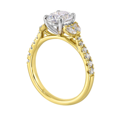 White & Yellow 14K Gold 0.5ct Diamond Engagement Ring