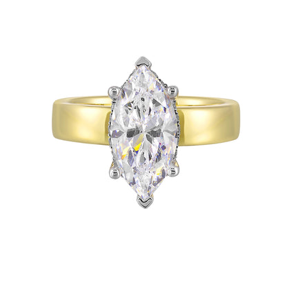 White & Yellow 14K 0.1ct Diamond Engagement Ring
