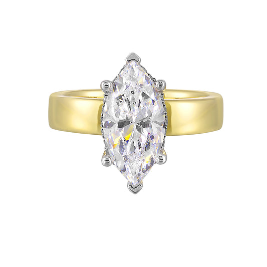 White & Yellow 14K 0.1ct Diamond Engagement Ring