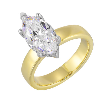 White & Yellow 14K 0.1ct Diamond Engagement Ring