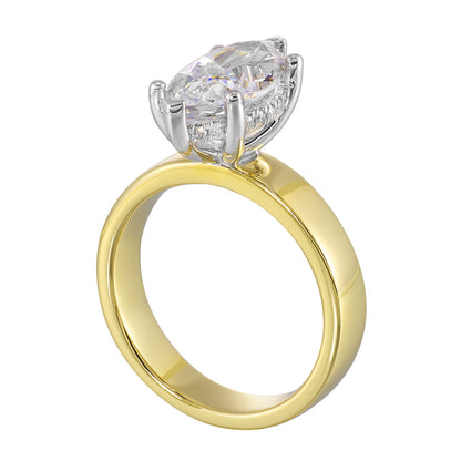 White & Yellow 14K 0.1ct Diamond Engagement Ring
