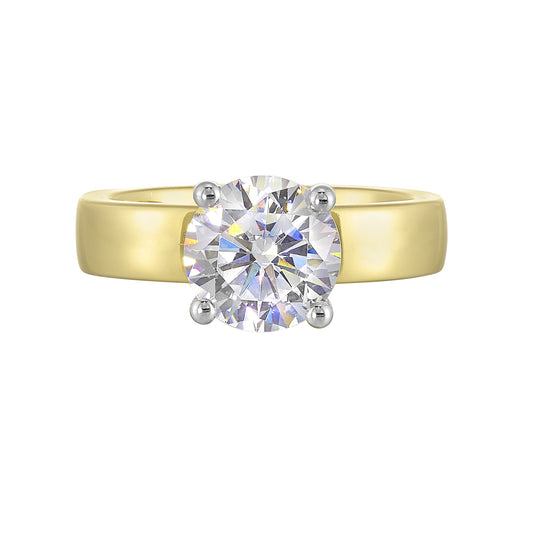 White & Yellow 14K Gold 0.09ct Diamond Engagement Ring