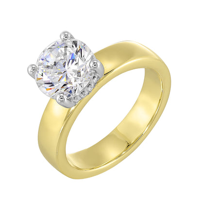 White & Yellow 14K Gold 0.09ct Diamond Engagement Ring