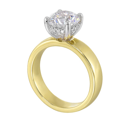White & Yellow 14K Gold 0.09ct Diamond Engagement Ring