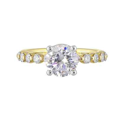 White & Yellow 14K Gold 0.44ct Diamond Engagement Ring