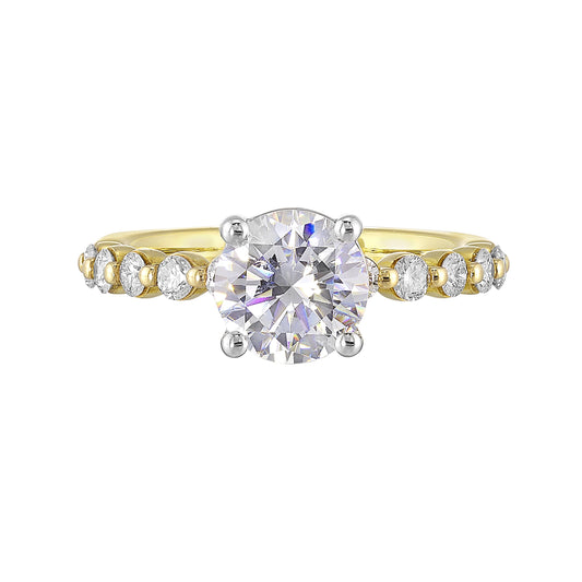White & Yellow 14K Gold 0.44ct Diamond Engagement Ring