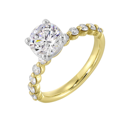 White & Yellow 14K Gold 0.44ct Diamond Engagement Ring