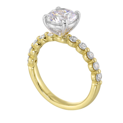 White & Yellow 14K Gold 0.44ct Diamond Engagement Ring
