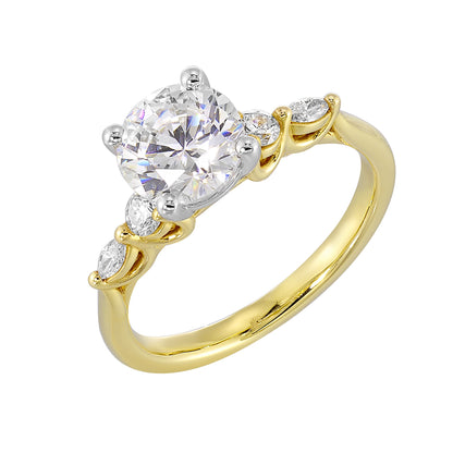 White & Yellow 14K Gold 0.21ct Diamond Engagement Ring