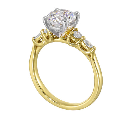 White & Yellow 14K Gold 0.21ct Diamond Engagement Ring