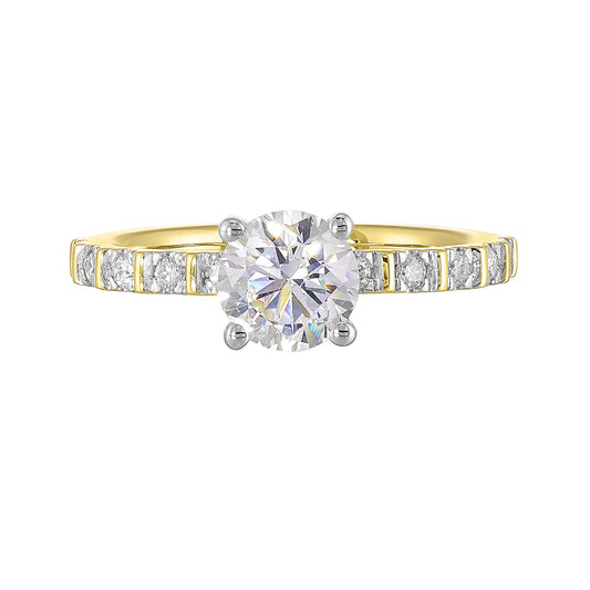 White & Yellow 14K Gold 0.17ct Diamond Engagement Ring